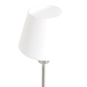 Steinhauer Tischleuchte ANCILLA, 33cm, mit kurzem Schirm, E14, mit Touch-Dimmer, stahl geb�rstet / Opalglas wei�