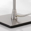 Steinhauer Tischleuchte ANCILLA, 33cm, mit kurzem Schirm, E14, mit Touch-Dimmer, stahl geb�rstet / Opalglas wei�