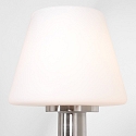 Steinhauer Tischleuchte ANCILLA, 33cm, mit kurzem Schirm, E14, mit Touch-Dimmer, stahl geb�rstet / Opalglas wei�