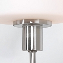 Steinhauer Tischleuchte ANCILLA, 33cm, mit kurzem Schirm, E14, mit Touch-Dimmer, stahl geb�rstet / Opalglas wei�