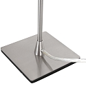 Steinhauer Tischleuchte ANCILLA, 33cm, mit kurzem Schirm, E14, mit Touch-Dimmer, stahl geb�rstet / Opalglas wei�