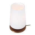 Steinhauer Tischleuchte ANCILLA, konisch, � 14.5cm, E27, mit Touch-Dimmer, bronze geb�rstet / Opalglas wei�