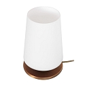 Steinhauer Tischleuchte ANCILLA, konisch, � 14.5cm, E27, mit Touch-Dimmer, bronze geb�rstet / Opalglas wei�