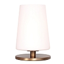 Steinhauer Tischleuchte ANCILLA, konisch, � 14.5cm, E27, mit Touch-Dimmer, bronze geb�rstet / Opalglas wei�