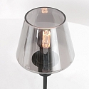 Tischleuchte ANCILLA, 33cm, mit kurzem Schirm, E14, mit Touch-Dimmer, schwarz matt / Rauchglas, teilverspiegelt
