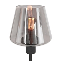 Tischleuchte ANCILLA, 33cm, mit kurzem Schirm, E14, mit Touch-Dimmer, schwarz matt / Rauchglas, teilverspiegelt