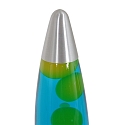 Mexlite Lavalampe VOLCANO, konisch, inkl. E14, 25W 2700K 200lm, Wasser blau / Lava gr�n, mit Schnurschalter, stahl geb�rstet