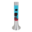 Lavalampe VOLCANO, zylindrisch, inkl. E14, 30W 2700K 200lm, Wasser blau / Lava rot, mit Schnurschalter, stahl geb�rstet