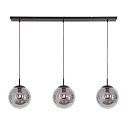 Steinhauer pendant luminaire BOLLIQUE 3 flames, long E27 IP20, black matt dimmable