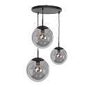 pendant luminaire BOLLIQUE 3 flames, round E27 IP20, black matt dimmable