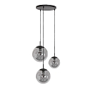 Steinhauer pendant luminaire BOLLIQUE 3 flames, round E27 IP20, black matt dimmable