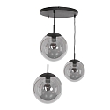 Steinhauer pendant luminaire BOLLIQUE 3 flames, round E27 IP20, black matt dimmable