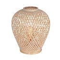 anne light & home Tischleuchte MAZE, � 30cm, E27, Metall / Bambus, naturbraun