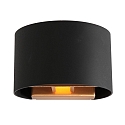 Wandleuchte MURO, Up/Down, rund, inkl. G9 LED 3W 2700K 300lm, mit Blendklappen, dimmbar, schwarz matt / innen gold matt