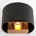 Steinhauer Wandleuchte MURO, Up/Down, rund, inkl. G9 LED 3W 2700K 300lm, mit Blendklappen, dimmbar, schwarz matt / innen gold matt