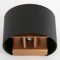 Steinhauer Wandleuchte MURO, Up/Down, rund, inkl. G9 LED 3W 2700K 300lm, mit Blendklappen, dimmbar, schwarz matt / innen gold matt