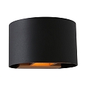 Steinhauer Wandleuchte MURO, Up/Down, rund, inkl. G9 LED 3W 2700K 300lm, mit Blendklappen, dimmbar, schwarz matt / innen gold matt