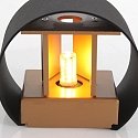 Steinhauer Wandleuchte MURO, Up/Down, rund, inkl. G9 LED 3W 2700K 300lm, mit Blendklappen, dimmbar, schwarz matt / innen gold matt