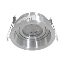 recessed luminaire P�LITE SPOT round, rigid, set back GU10 IP20, steel brushed dimmable