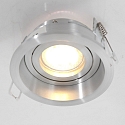 Steinhauer recessed luminaire P�LITE SPOT round, rigid, set back GU10 IP20, steel brushed dimmable