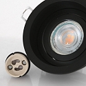 Steinhauer recessed luminaire P�LITE SPOT round, rigid, set back GU10 IP20, black matt dimmable