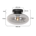 Steinhauer ceiling luminaire REFLEXION E27 IP20, black dimmable