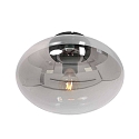 Steinhauer ceiling luminaire REFLEXION oval E27 IP20, smoky colour, black dimmable