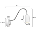 Mexlite LED Wandleuchte UPROUND, 1-flammig, GU10, 4,9W, 2700K, IP20, wei�