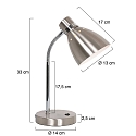 Steinhauer table lamp SPRING tiltable E27 IP20, steel 