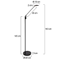 Steinhauer LED Stehleuchte DAPHNE, 1-flammig, 7W, 2700-4000K, 700lm, IP20, dimmbar, schwarz