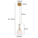 Mexlite Pendelleuchte GRAZIOGLASS, E27, � 14cm, messing