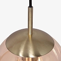 Steinhauer pendant luminaire BOLLIQUE round E27 IP20, amber, brass, black dimmable