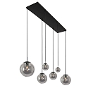 Steinhauer pendant luminaire BOLLIQUE 6 flames E27 IP20, black dimmable