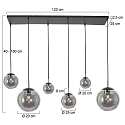 Steinhauer pendant luminaire BOLLIQUE 6 flames E27 IP20, black dimmable