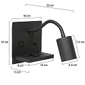Mexlite wall luminaire UPROUND 1 flame GU10 IP20, black 