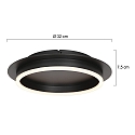 Steinhauer ceiling luminaire RINGLUX 1 flame IP20, black dimmable