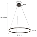 Steinhauer LED Pendelleuchte RINGLUX Up/Down, � 100cm, 2x40W, 2700K, 7200lm, IP20, CRI>90, dimmbar, schwarz