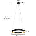 Steinhauer LED Pendelleuchte � 60cm, 50W, 2700K, 4000lm, IP20, CRI>90, dimmbar schwarz