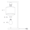 Steinhauer table lamp STANG E27 IP20, dimmable