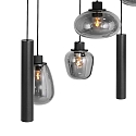 LED Pendelleuchte REFLEXION, 9-flammig, GU10 + E27, 4,9W, IP20, dimmbar, messing