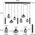 LED Pendelleuchte REFLEXION, 9-flammig, GU10 + E27, 4,9W, IP20, dimmbar, messing