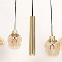 Steinhauer pendant luminaire REFLEXION 9 flames GU10 + E27 IP20, brass dimmable