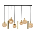Steinhauer LED Pendelleuchte BOLLIQUE, 9-flammig, GU10 + E27, 4,9W, IP20, dimmbar, messing
