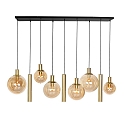 Steinhauer LED Pendelleuchte BOLLIQUE, 9-flammig, GU10 + E27, 4,9W, IP20, dimmbar, messing