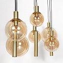 Steinhauer LED Pendelleuchte BOLLIQUE, 9-flammig, GU10 + E27, 4,9W, IP20, dimmbar, messing