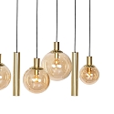 Steinhauer LED Pendelleuchte BOLLIQUE, 9-flammig, GU10 + E27, 4,9W, IP20, dimmbar, messing
