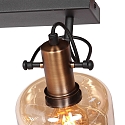 Steinhauer Wandleuchte GLASLIC 2-flammig, 2 x E27, IP20, dimmbar, schwarz,bronze,amber