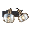 Steinhauer Wandleuchte GLASLIC 2-flammig, 2 x E27, IP20, dimmbar, schwarz,bronze,amber