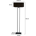 Steinhauer floor lamp STANG E27 IP20, dimmable