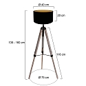 Mexlite floor lamp TRIEK E27 IP20, dimmable